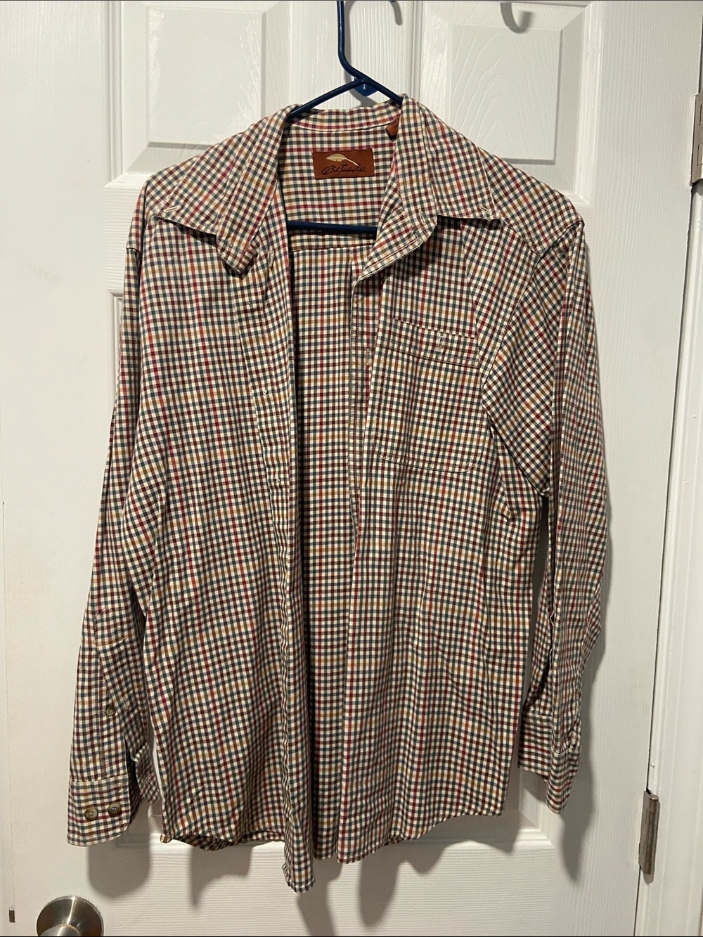 Men's Lightweight Plaid Shirt Jacket - Tan Multi-Check